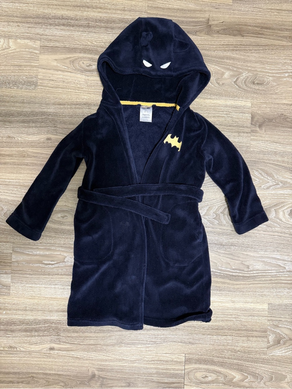 Size S (6) - GAP Kids Navy BATMAN Blue Hooded Fleece Robe